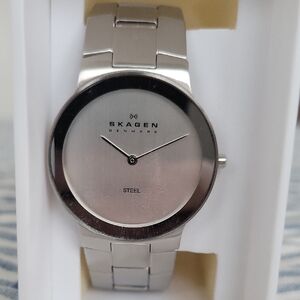 Skagen Silver Watch with Minimalist Design
